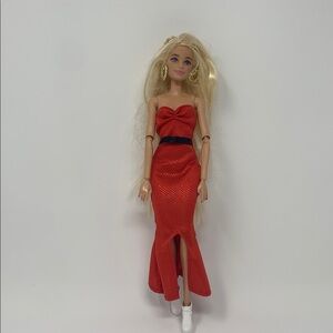 Barbie doll Red Strapless Doll Dress